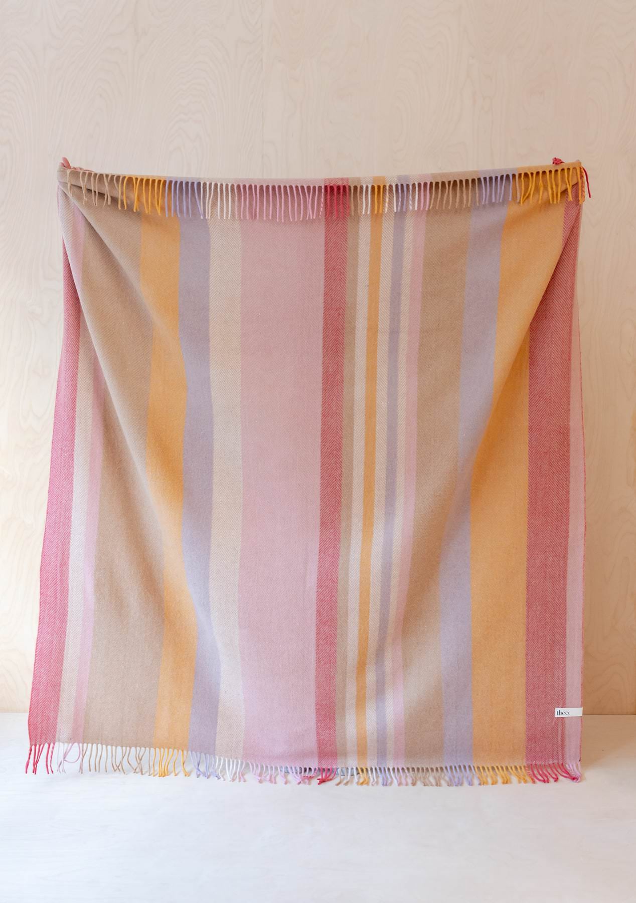 TBCO Recycled Wool Blanket in Coral Stripe